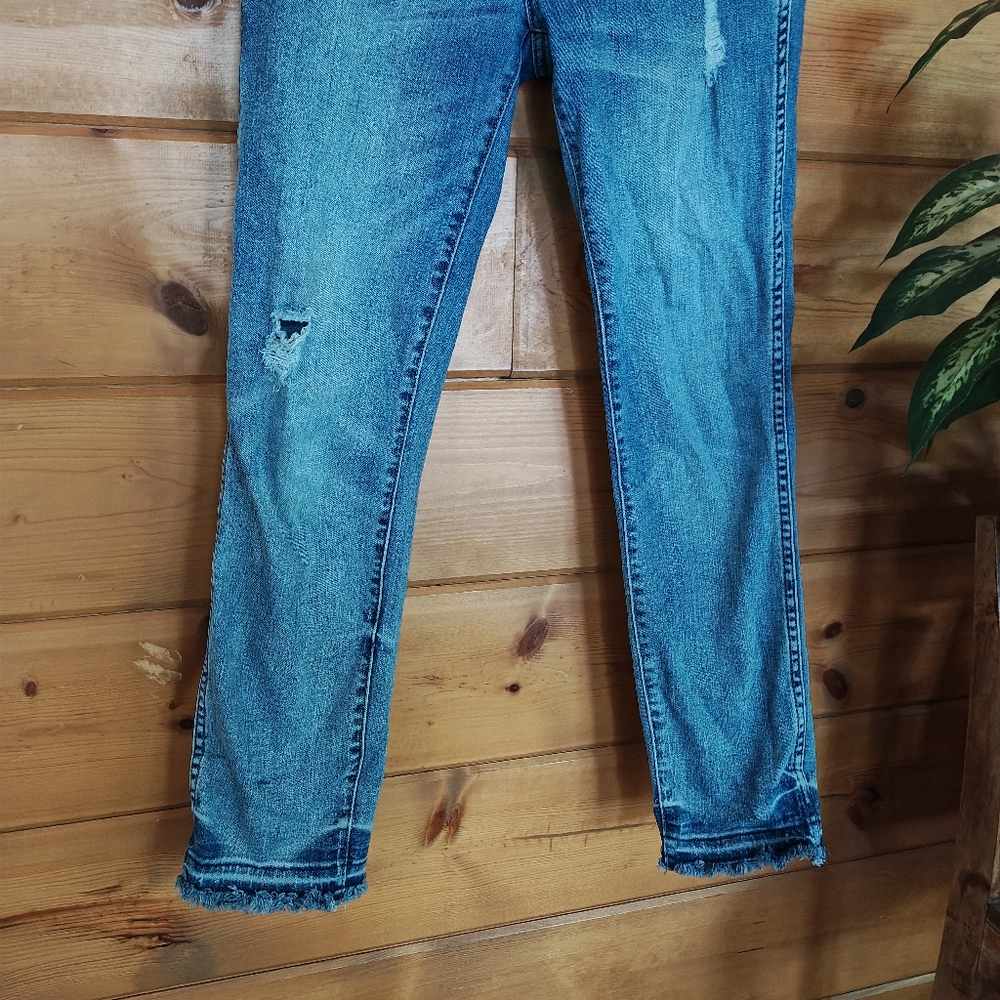J.CREW Point Sur Hightower Straight Jean J7896 Stretch Raw High Distress 26 X26" - Picture 4 of 11